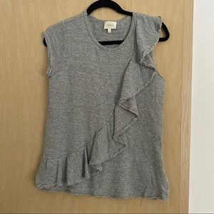 Ruffled Asymmetrical Sweatshirt Top